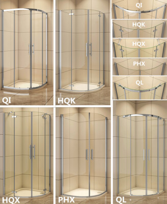 Duschkabine Viertelkreis Eckdusche Duschabtrennung Glas Runddusche 90x90 80x80cm