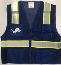 DETROIT LIONS ROYAL BLUE REFLECTIVE SAFETY VEST