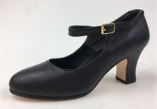 CAPEZIO Women's 653 Mary Jane Leather Heel Dance Shoes Size 4.5M, Black 780