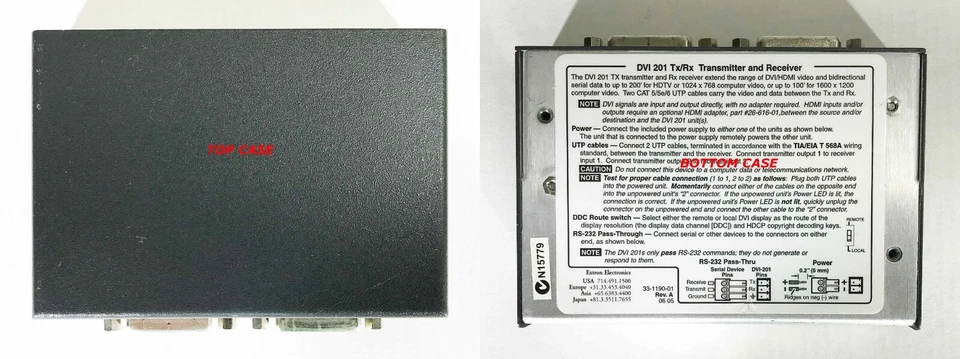 Extron DVI 201 Tx (TRANSMITTER) - PN: 60-957-12 - NO PSU - Изображение 3 из 4