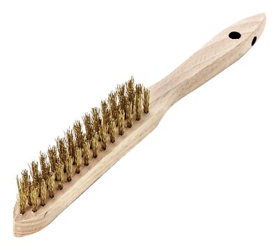 Lessmann Handdrahtbürste Messing gewellt 0,35 mm 3-reihig - 107.631