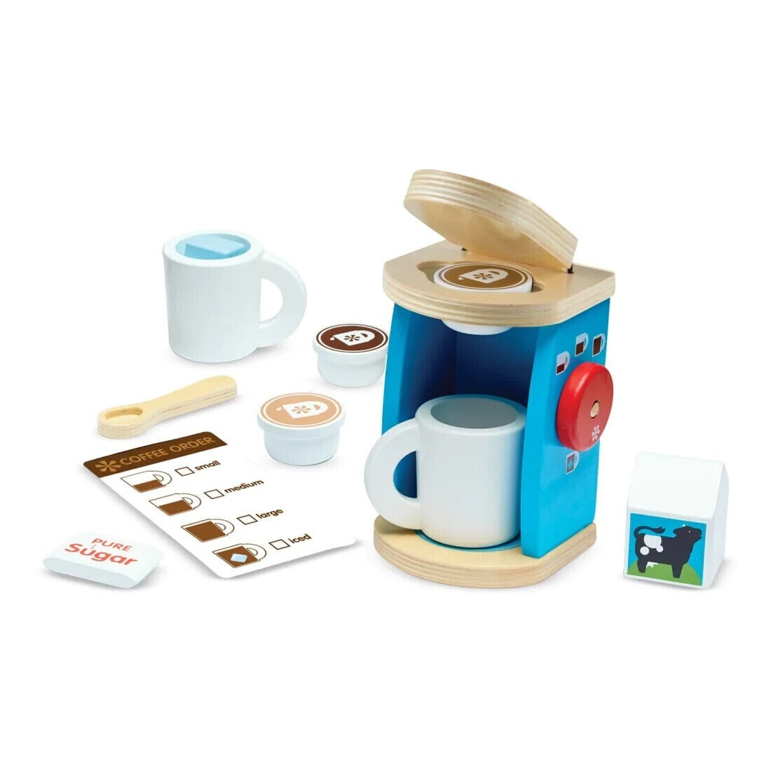 Melissa & Doug Brew & Serve Wooden Coffee Maker Set -Gift for Boys & Girls 19842