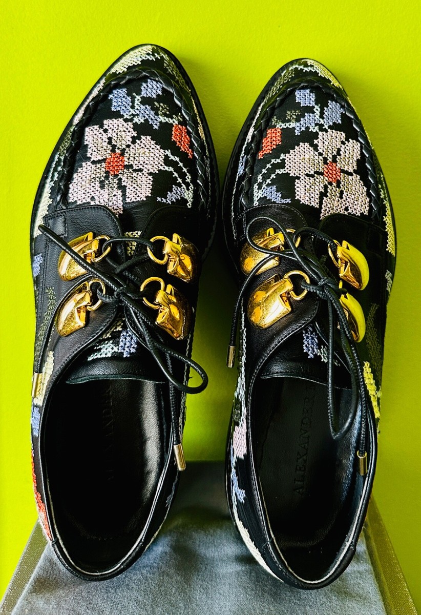 Alexander McQueen Rare Women Loafers with Top Cross Stitch