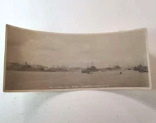 WWII Shanghai China Whang Poo River Panoramic Photo 1945 US Navy Ships