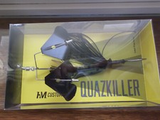 HM Custom Lures Teckel Quazkiller Twin Buzzbait 1/2oz. 01 All Black Updraft