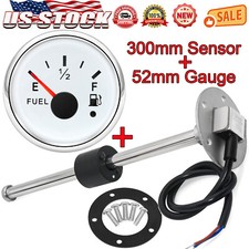 2 52mm Fuel Level Gauge With 300mm Fuel Level Sensor Sender Units For Car Boat