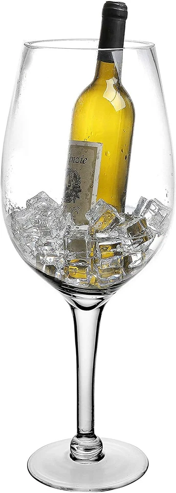 20-Inch Giant Clear Hand Blown Wine Glass Novelty Stemware, Tabletop Wine Glass - Image 2 of 4