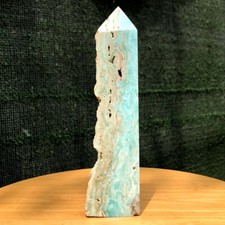 470G Natural Hemimorphite Obelisk Crystal Specimen wand point Energy Healing