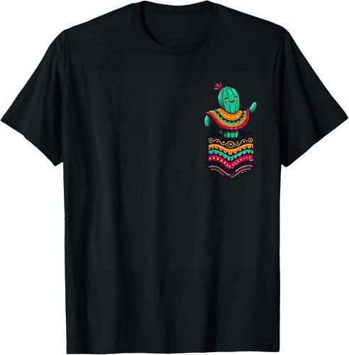 Cute Cactus Pocket Serape Cinco De Mayo Mexican Party Fiesta T-Shirt Hoodie