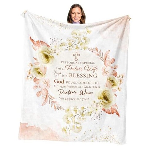 Pastor Wife Appreciation Gifts Blanket 60" x 50" 60x50 inch White-pastor's Wife