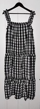 Old Navy Buffalo Check Plaid Women XL Tiered Tank Maxi Dress Romantic Picnic NEW
