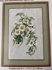 Cross Stitch Kit 8.25x11.75 Inches Flowers 14 Count Aida 
