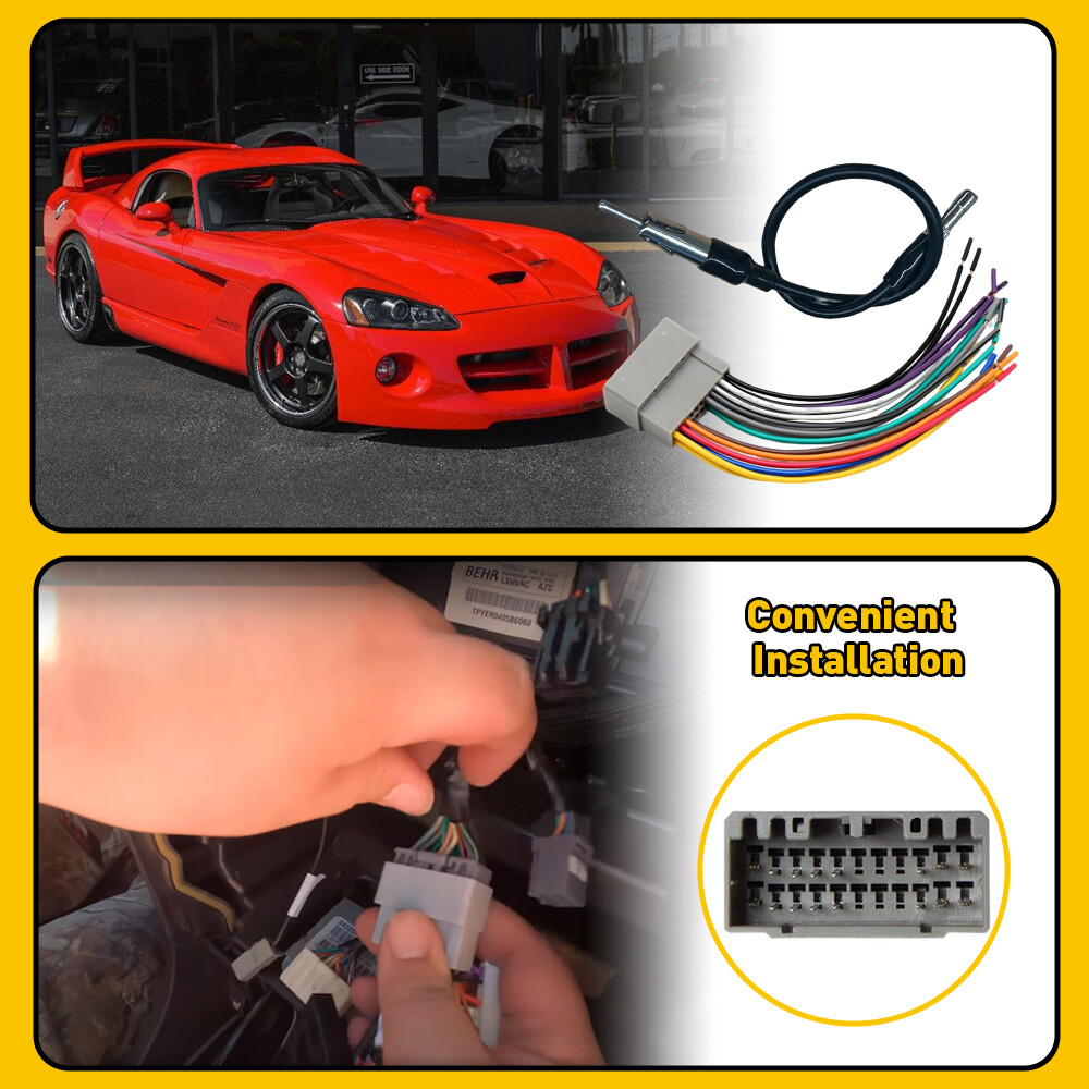 Cavo Adattatore Radio 16pin ISO Per Chrysler, Jeep, Dodge Dal 2001 - Sostituzione Autoradio