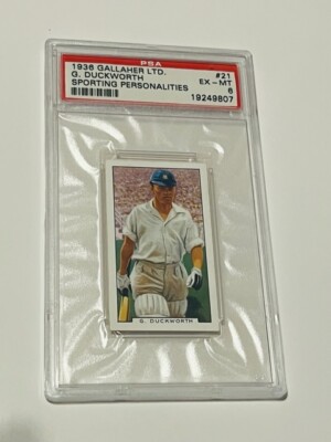 duckworths tobacco Gallaher LTD 1936 Tobacco card Sporting Personalities George G Duckworth  PSA 6