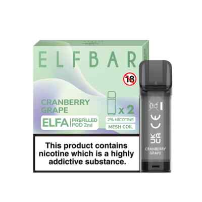 ELF BAR ELFA PODS REPLACEABLE PRE-FILLED | All Flavours | 2 Pack | 20MG |  2ML