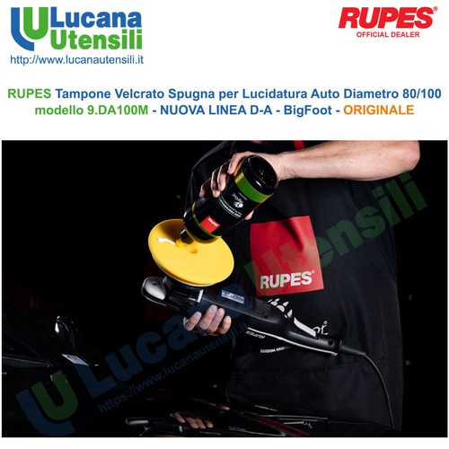 Tampone Spugna per Lucidatura Auto Ø 80/100 FINE GIALLO RUPES Velcrato 9.DA100M - Foto 11 di 12