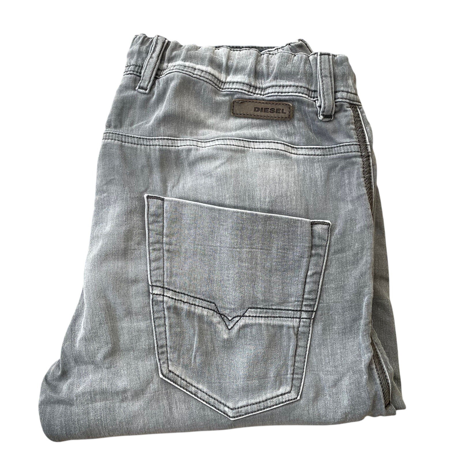 DIESEL Krooley-Jogg Ne Sweat Pants Jeans Mens Grey Regular Slim Zip Fly W30 L31