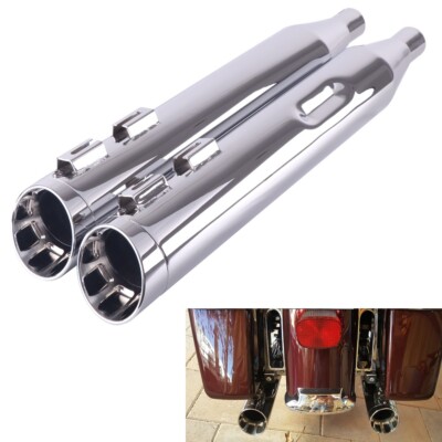 SHARKROAD 4.0 Slip Ons Mufflers For Harley 95-16 Touring Street Glide Exhaust