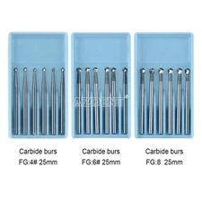 Dental FG Surgical Tungsten Carbide Burs Round Type FGXL 4/6/8 25mm AZDENT