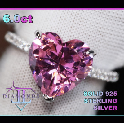 Womens Pink Simulated Diamond Ring | 5.0ct Heart Cut Simulated Diamond Ring