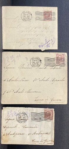Regno 1916-18 WW1 lotto 1 busta + 2 minibuste spedite Zona di Guerra