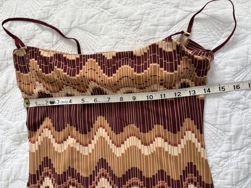Vintage BCBG MAXAZRIA Brown Chevron Pattern Sheath Sz M - Picture 4 of 9