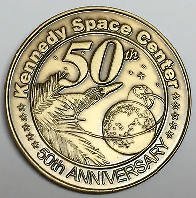 N607 NASA SPACE COIN / MEDAL, 50th ANNIVERSARY OF KENNEDY SPACE