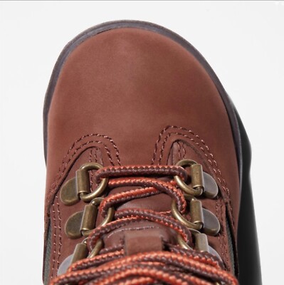 TIMBERLAND PRESCHOOL DARK BROWN GREEN 6” FIELD BOOT KIDS BOYS BEEF