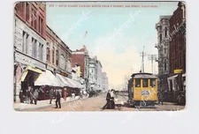 PPC Postcard CA California San Diego Fifth Street Looking North From F Street Tr