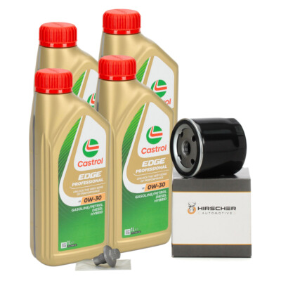 4L CASTROL EDGE A5 0W-30 + HIRSCHER Ölfilter für VOLVO S40 S60 S80 V40 V60 1.6