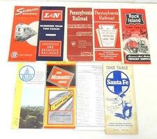 Set of 9 Railroad Timetables Baltimore & Ohio L&N Penn. Milwaukee VTG ~ T320