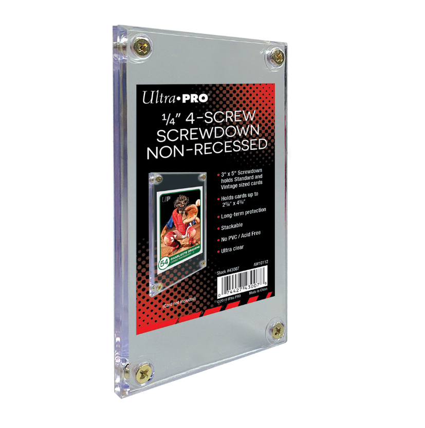 5-Pack Ultra Pro 4-Screw Screwdown Card Holders - Non-Recessed, UV Protected For Trading Cards