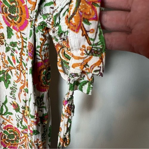 Nicole Miller - Blusa donna floreale scollo a V rayon boho primavera bloomcore - Tg. L - Foto 6 di 6