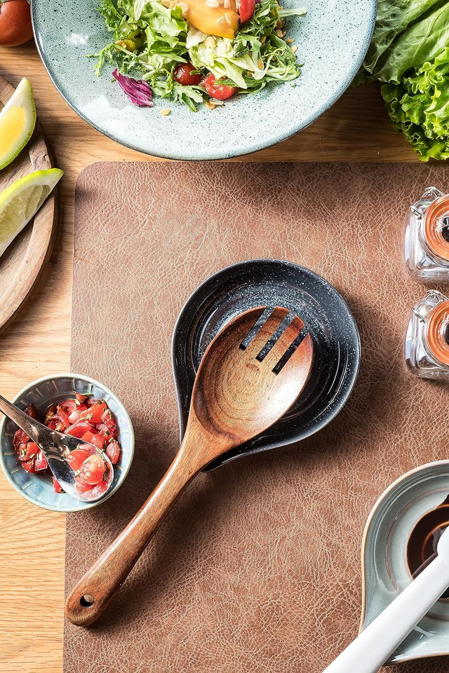 Spoon Rest for Stove Top, Ceramic Spoon Holder 5" Kitchen Spatula Rest