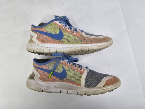 Nike Free 5.0 Blue/Orange/Green Road Running Shoes Size 5.5Y (Women's Size 7) - Picture 11 of 13
