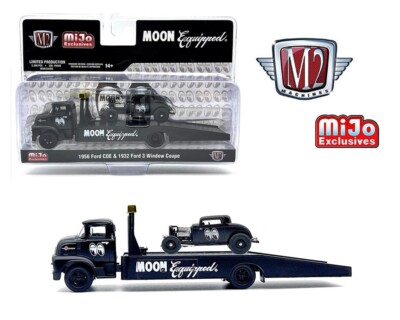 ミニカー 1:64 MOON 1956 Ford COE &amp; 1932 Ford 3 1:64 1956 Ford COE & 1932 Ford 3 Window Coupe, Black, Auto