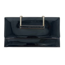 80s shiny black clutch bag 1980s vintage