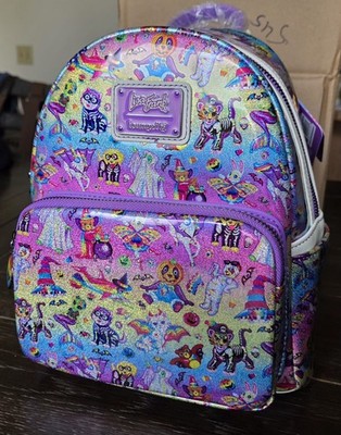 Loungefly Lisa Frank Halloween Stickers AOP Glitter Mini Backpack