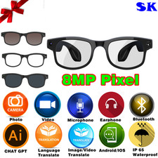 Smart Glasses Remote & Bluetooth Call Glasses Ear Speaker Headset US