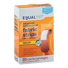 Case of 24 Equaline Advanced Antibacterial Fabric Strips Bandages - 20 CT