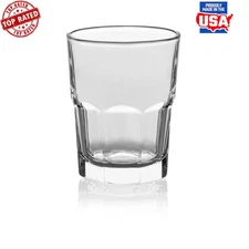 16 Piece Clear Boston Glass Drinkware Set Dishwasher Safe Cooler Rocks Parties