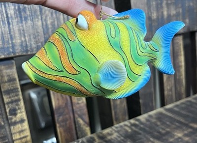 Tropical Reef Queen Trigger Fish Sea Life Colorful Hanging Ornament 4.5 