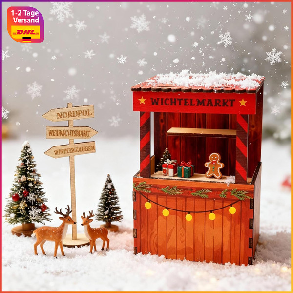 Wichtel ZubehöR Set Weihnachten Miniatur Wichtelhaus Dekoration WichteltüR-image