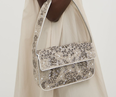 STAUD TOMMY BEADED SILVER GARDEN PARTY Shoulder Bag MSRP$395 Timeless Chic