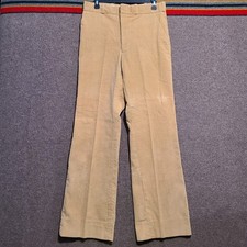 Vtg 70s Corduroy Flared Pants Mens 40R Meas. 32x31.5 Bootcut Wide Leg Pants