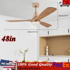 48'' Ceiling Fan Light Timer Dimmable LED Pendant Lamp With Remote Control