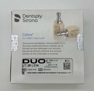 Dentsply Sirona Celtra Duo LT B1 C14 CAD CAM Blocks 4pc CEREC inLab Sealed