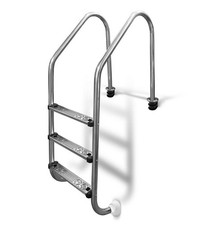 Poolleiter Edelstahl WEIT 120 cm I 3-stufig I V2A Leiter Treppe Einstieg
