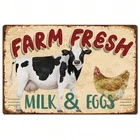 Farm Fresh Tin Sign Cow Chicken Vintage Metal Tin Signs Funny Metal Wall Art ...