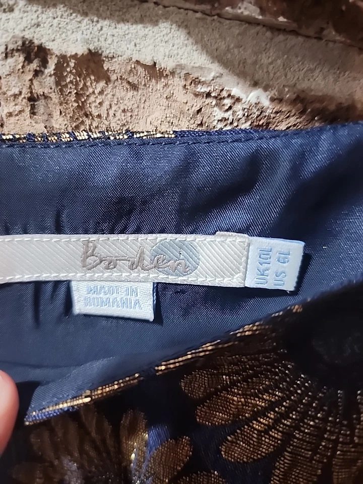 Vestido Boden Beatrice Brocado Metálico Margarita Talla 6L Foto 3 de 4